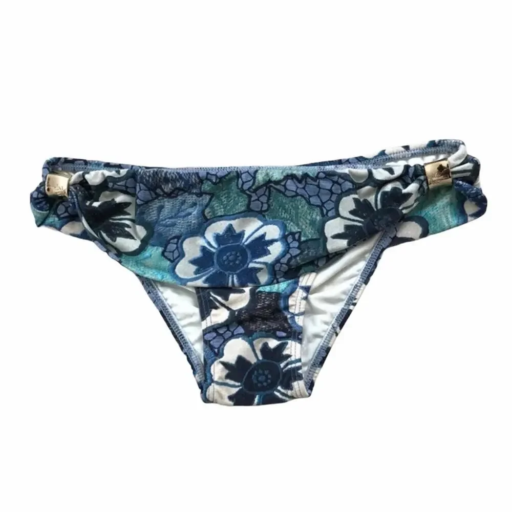 Agua De Coco NWT Bikini Swim Bottom Floral Tropical Embellished Print